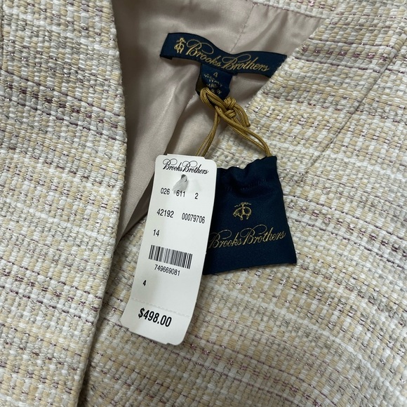 Brooks Brothers skirt suit woman 2 4
cream Silver Pink NWT Jacquard Cropped - Picture 7 of 16